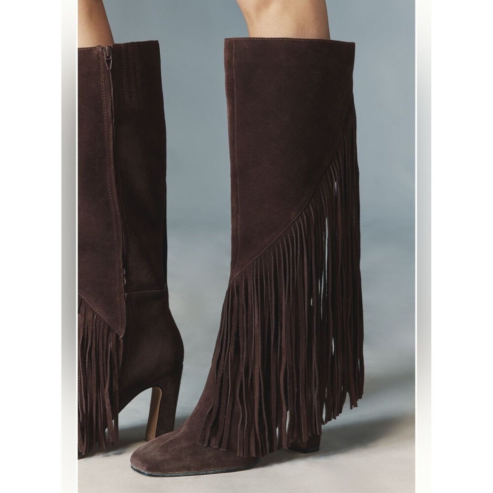 Anthropologie Dolce Vita Giano Suede Fringe Boots - Picture 3 of 4